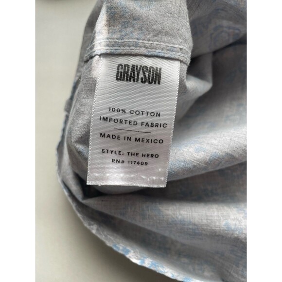 GRAYSON Shirt The Hero Blue Floral Long Sleeve Button Cotton 2 Women's Size S - Picture 7 of 8